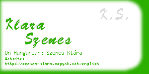klara szenes business card